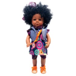 D'Nenes Κούκλα Βινυλίου 'Αφροαμερικανή' 34 εκ.