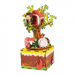 Robotime 3D Ξύλινη Κατασκευή - Μουσικό Κουτί &quot;DIY Music Box - AM408 - Tree House&quot;