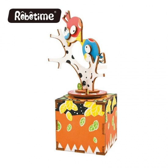 Robotime 3D Ξύλινη Κατασκευή - Μουσικό Κουτί "DIY Music Box - AM301 - Bird and Tree"
