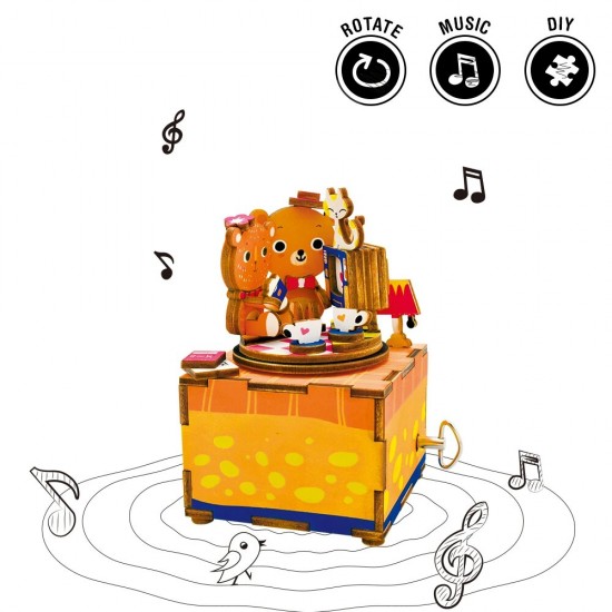 Robotime 3D Ξύλινη Κατασκευή - Μουσικό Κουτί "DIY Music Box - AM310 - Love Story"