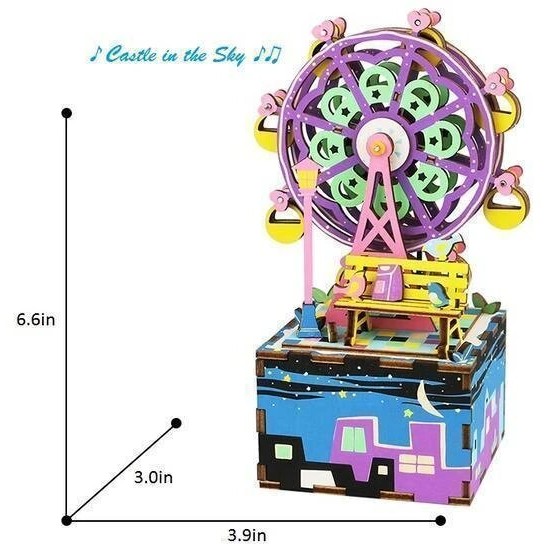Robotime 3D Ξύλινη Κατασκευή - Μουσικό Κουτί "DIY Music Box - AM402 - Ferris Wheel"