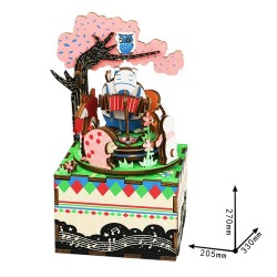 Robotime 3D Ξύλινη Κατασκευή - Μουσικό Κουτί "DIY Music Box - AM404 - Forest Concert"