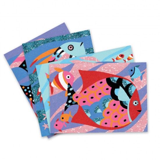 Djeco – Χρωματίζω με άμμο και γκλίτερ – Ψαράκια