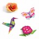 Djeco Οριγκάμι κατασκευή νέον χρώματα - Τροπικά ζωάκια και λουλούδια
