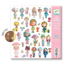 Djeco – 160 αυτοκόλλητα με μεταλλικό εφέ σε 4 καρτέλες – Ο κόσμος των Tinyly