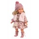 Llorens Κούκλα Μωρό - Ξανθιά με φλοράλ φόρεμα και ροζ γούνα - Anna - 40εκ.