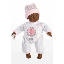 Llorens Κούκλα Μωρό - Μαύρο με Ροζ Σκούφο - Cuquita - 30εκ.