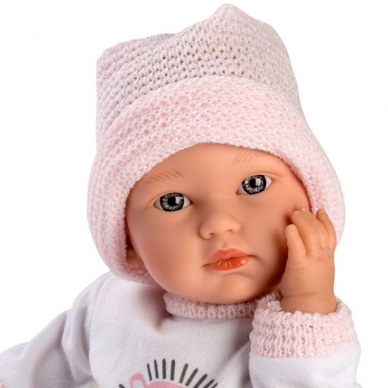 Llorens Κούκλα Μωρό με Ροζ Σκούφο - Cuquito - 30εκ.