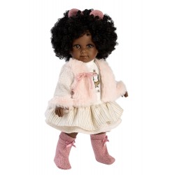 Llorens Κούκλα Μωρό - Μαύρη με εκρού ρούχα - Zuri - 35εκ.