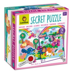 LUDATTICA – Secret Puzzle – Aνακαλύπτω τους μονόκερους με μαγικό φακό – παζλ με 24 κομμάτια