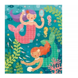 Petit Collage Παζλ - Κουμπαράς - Mermaids - 64 κομμάτια