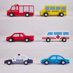 Pin Toys Σετ 6 Ξύλινα οχήματα Pin Toys Σετ 6 Ξύλινα οχήματα