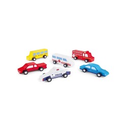 Pin Toys Σετ 6 Ξύλινα οχήματα Pin Toys Σετ 6 Ξύλινα οχήματα
