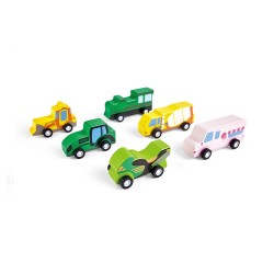 Pin Toys Σετ 6 Ξύλινα οχήματα Pin Toys Σετ 6 Ξύλινα οχήματα