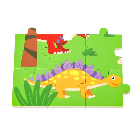 Viga Toys – Ξύλινο Παζλ με 24 κομμάτια – Δεινόσαυροι